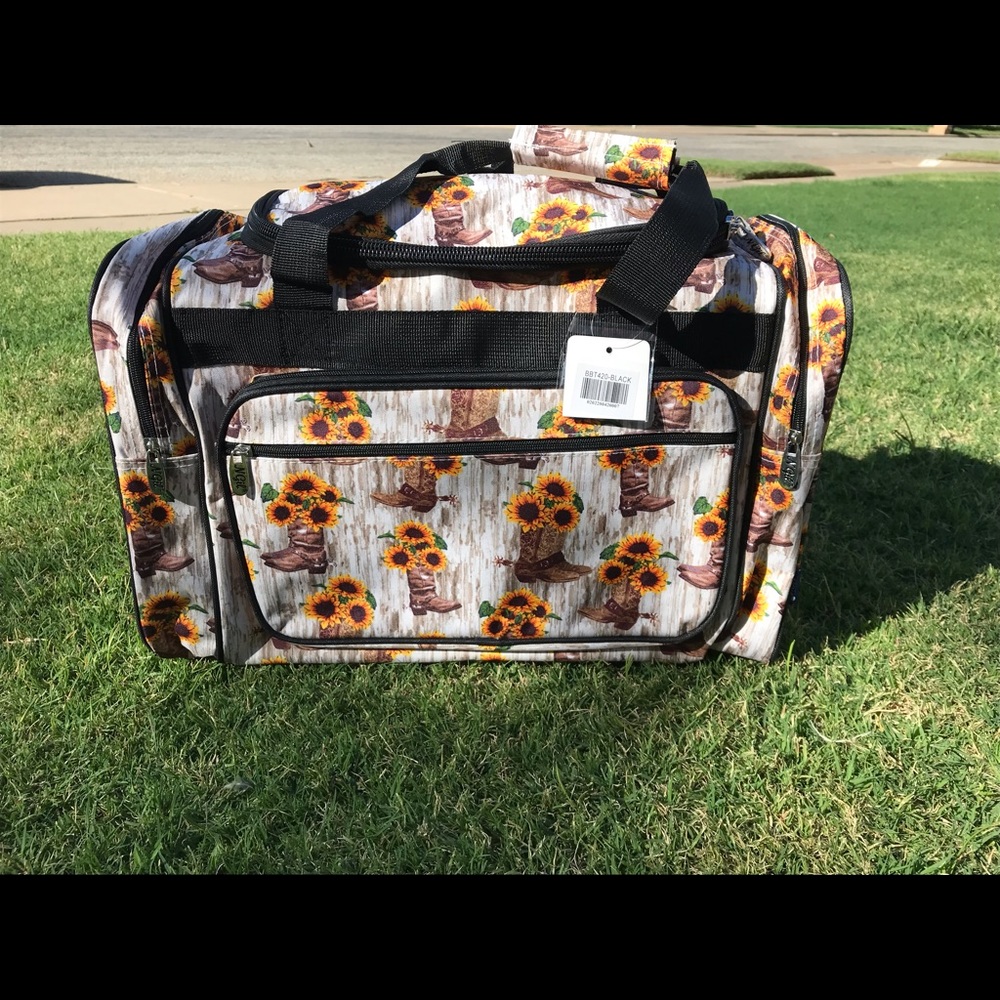 Large Sunflower Boots Dufflebag